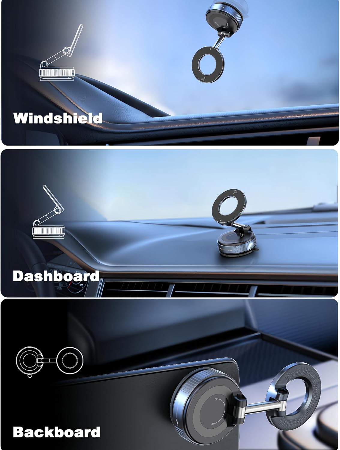 Home Harmony Solution™ – 360° Vacuum Magnetic Phone Holder
