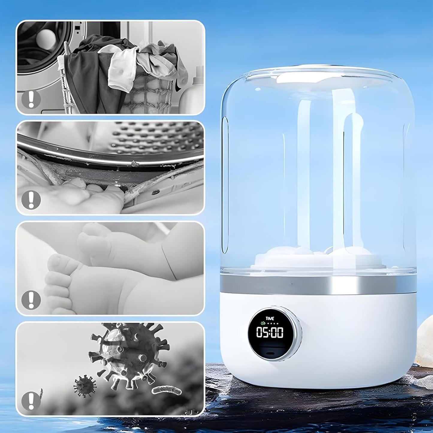 Home Harmony Solution ™ - Wireless Mini Washing Machine for Underwear, Socks, and Small Clothing Items