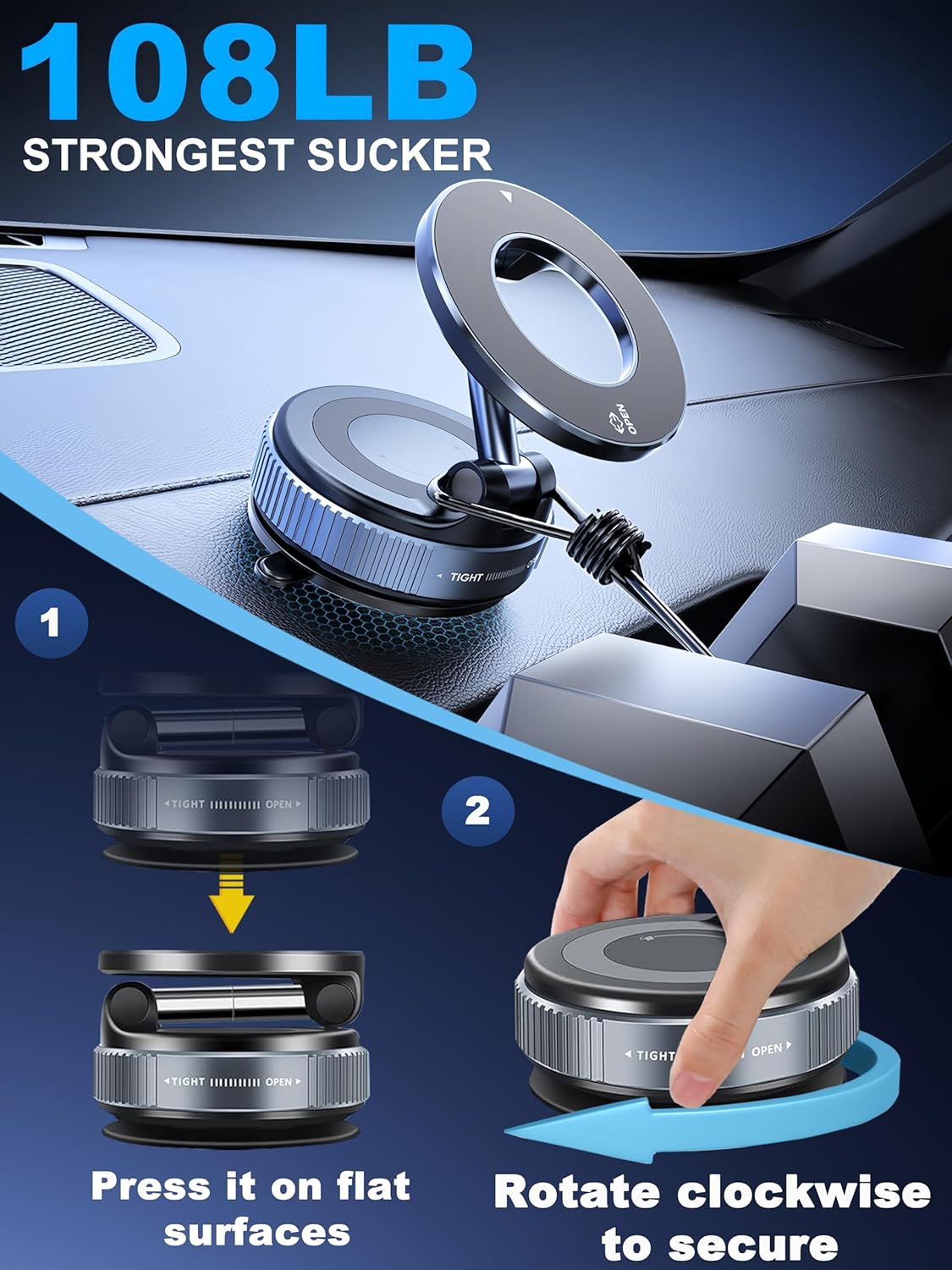 Home Harmony Solution™ – 360° Vacuum Magnetic Phone Holder