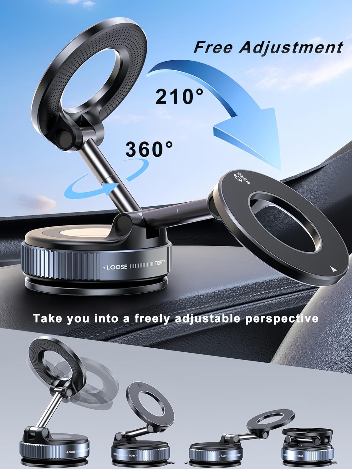 Home Harmony Solution™ – 360° Vacuum Magnetic Phone Holder